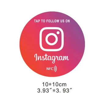 NFC стикер голям размер на Instagram NFC стикер Увеличете броя на абонатите Диаметър 100 мм