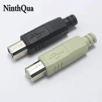 NinthQua 1бр САМ USB 2.0 Type B 2-Пинов Штекерный Порт на Принтера В Събирането на Жак Адаптер за Контакта Спойка Пластмасова Обвивка 4 в 1