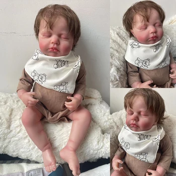 NPK 19-инчов силиконова vinyl кукла-Реборн за цялото тяло, Размер на новороденото бебе, кукла loulou момче, 3D кожа, висококачествен подарък