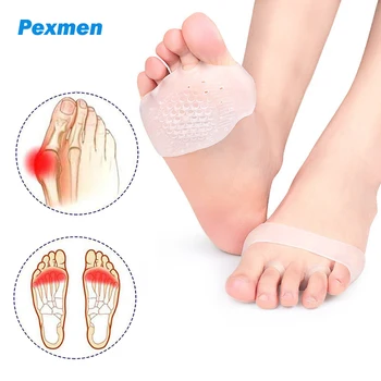 Pexmen, 2 бр., меки гел плюсневые тампона, Дишаща топка от подложки за крака за жени и мъже, които правят болки в крака, подложки за предната част на крака.
