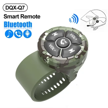 Q7 Безжична Bluetooth V5.3 Бутон на дистанционното управление на волана, водоустойчив за смартфони, автомобилни мотоциклетни каски, слушалки, жак за слушалки