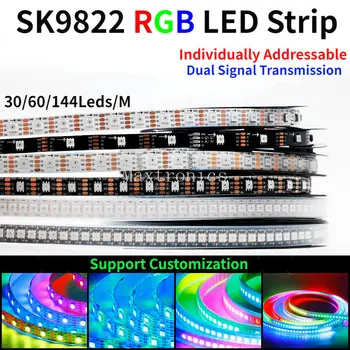 RGB DC5V 1 М/5 М SK9822 Led лента Подобна APA102 30/60/144led/ M Двоен Трансфер на сигнала е Отделно С възможност за индивидуално адресования