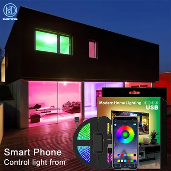 RGB led лента 5 В USB 5050 Приложение Bluetooth Връзката Умен декор спални телевизор Фон игри стая С светлина