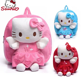 Sanrio Плюшени Ученически Чанти Аниме Hello Kitty Детска Раница За Детска Градина Kitty Cat Училище Раница За Учениците Офис-Канцеларски Материали