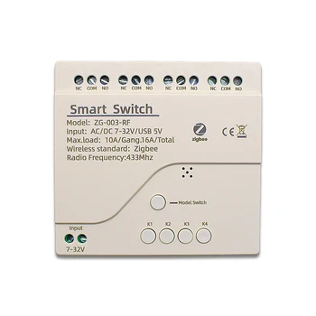 Zigbee 3.0 Gateway 1/2/4CH Sasha Smart Switch 7-32 В 85-250 В RF Управление 433 Mhz Ключа за лампата Приложение за Управление на Умен Дом Модул