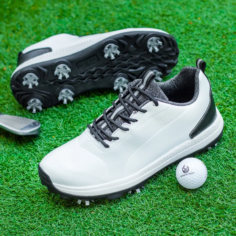 Водоустойчив мъжки маратонки за голф с шипове женски мини спортни маратонки за голф дантела за всякакви метеорологични условия, удобни обувки