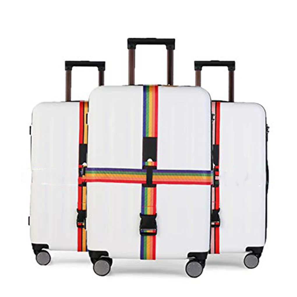 4 бр. Пътнически багаж, презрамка за куфар, чанта за багаж, раница, въже цветове на дъгата, тока за колан, превръзка