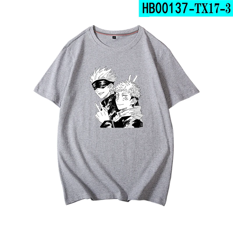 Тениска с къс ръкав с аниме-принтом Jujutsu Kaisen, Yuji Итадори, Годзе Сатори, периферна дрехи, Летен тренд унисекс
