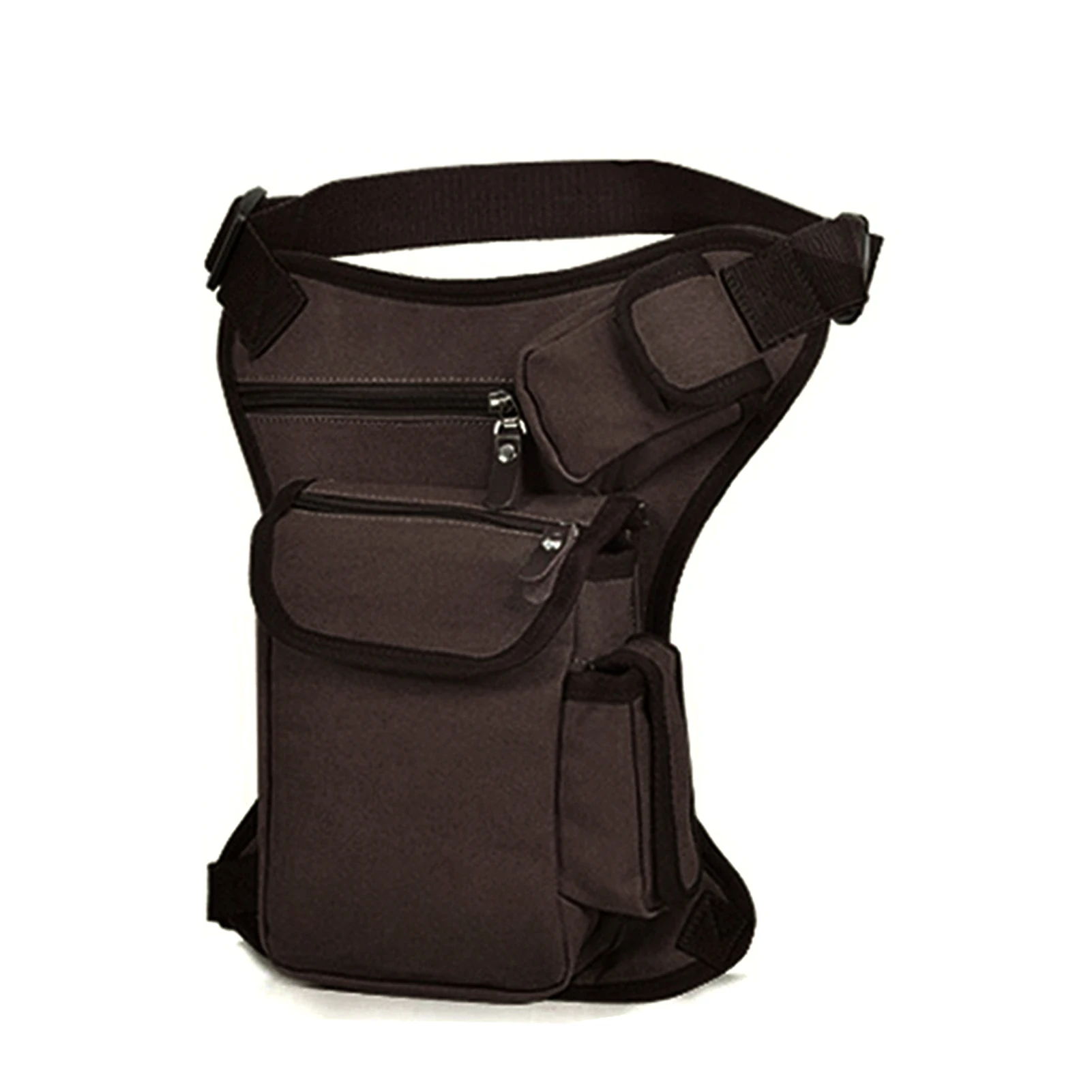 Ежедневни однотонная спортна чанта с цип голям капацитет, трайни модни регулируеми колани, холщовая поясная чанта