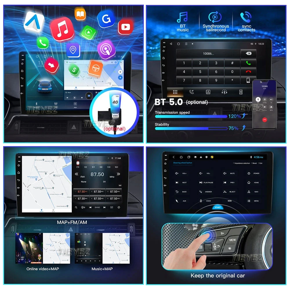 7-Инчов CarPlay QLED Автомагнитола Auto Android 13 За Volvo V70, XC70 2004-2009 Автомагнитола Navigaton GPS RDSHead С Рамка