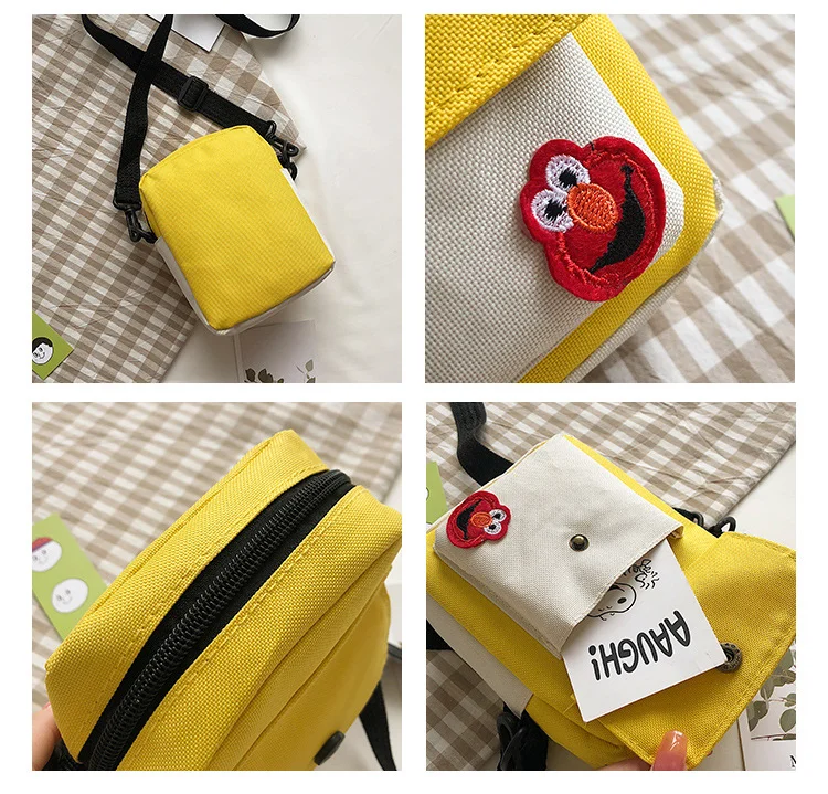 Холщовая чанта за момичета, телефон-месинджър чанта през рамо с цип, модни дамски ежедневни чанта