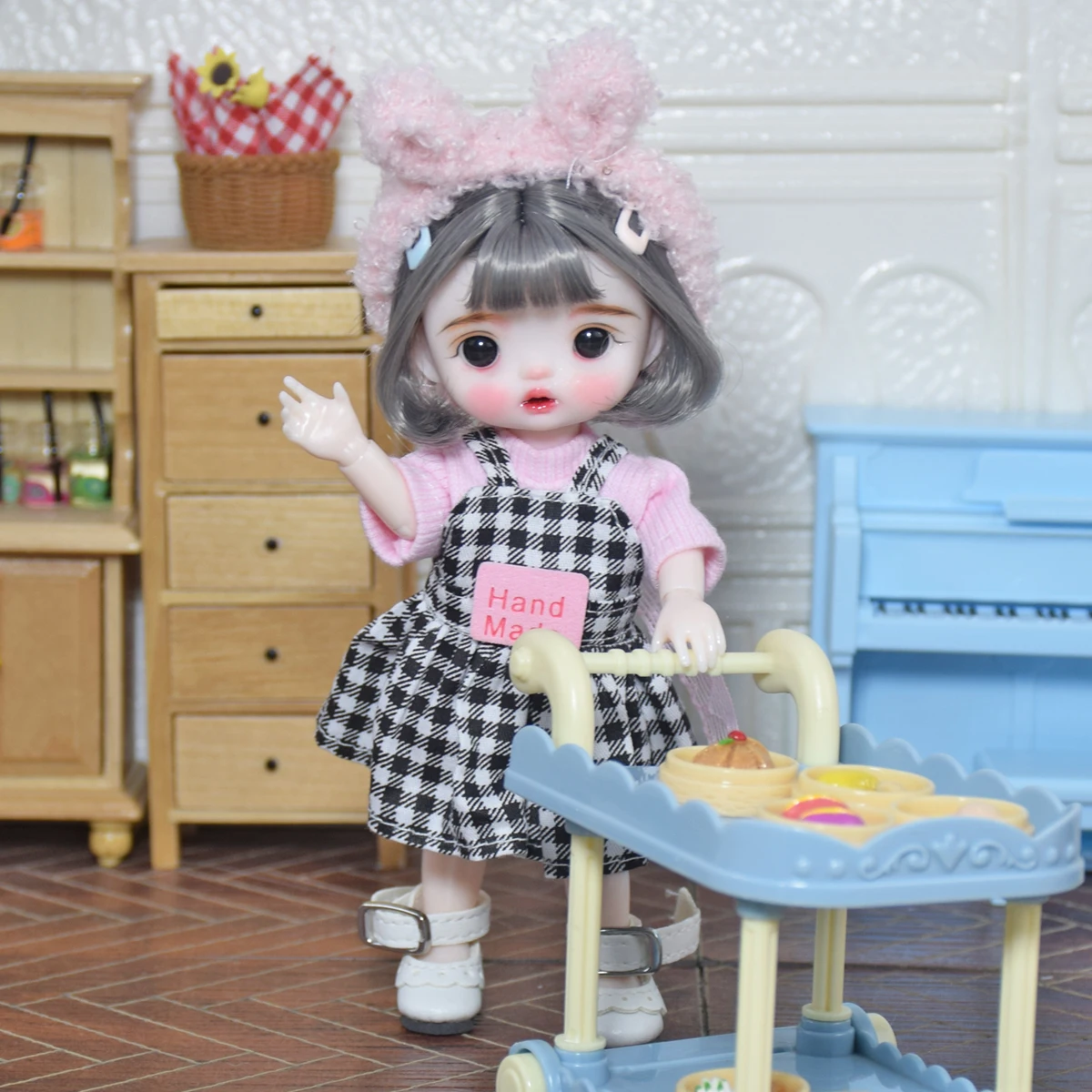 Пълен комплект с играчки SISON BENNE 1/8 BJD, включително кукла и куклени съоръжения, безплатен грим, скъпа кукла-момиче