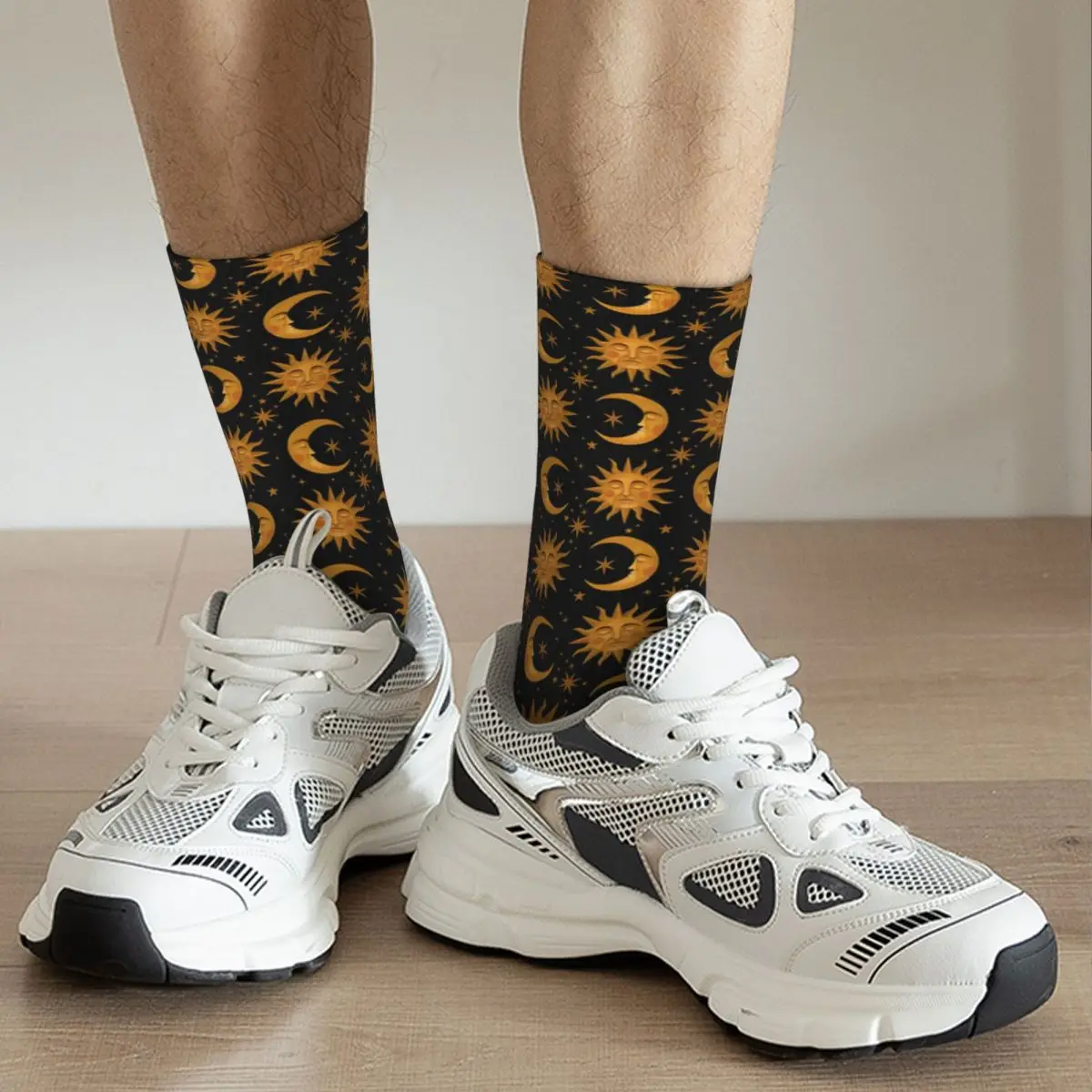 Компресия чорапи в стил хип-хоп, ретро Planets Луд, За мъже, Унисекс, Небесни Мечти, Harajuku, Забавни чорапи Happy Crew