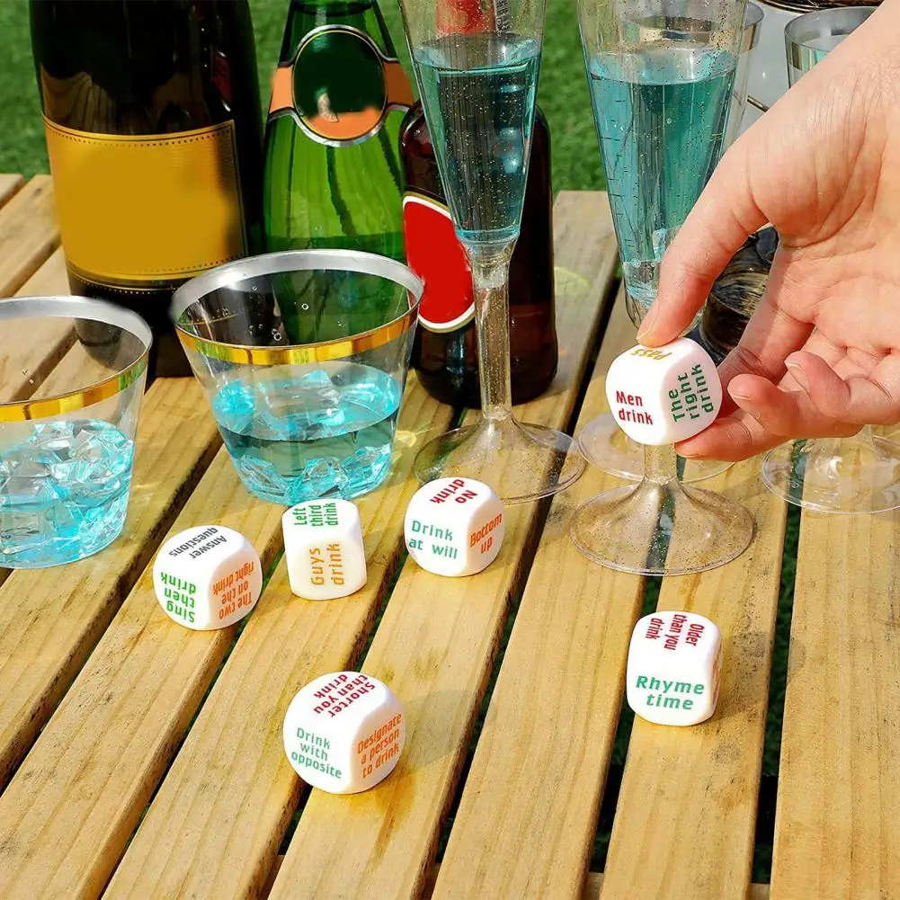 Уникални игри с выпивкой за възрастни Смешни акрилни кубчета за партита 6 кубчета за алкохол за възрастни Решаващ мач за моминско парти за възрастни