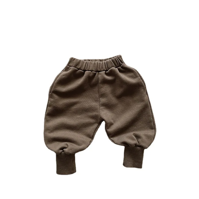 2023 Корея Пролет Есен Памучни Обикновена Свободни Панталони за джогинг за момчета с еластична гумена лента на талията, Детски Спортни Панталони за момчета