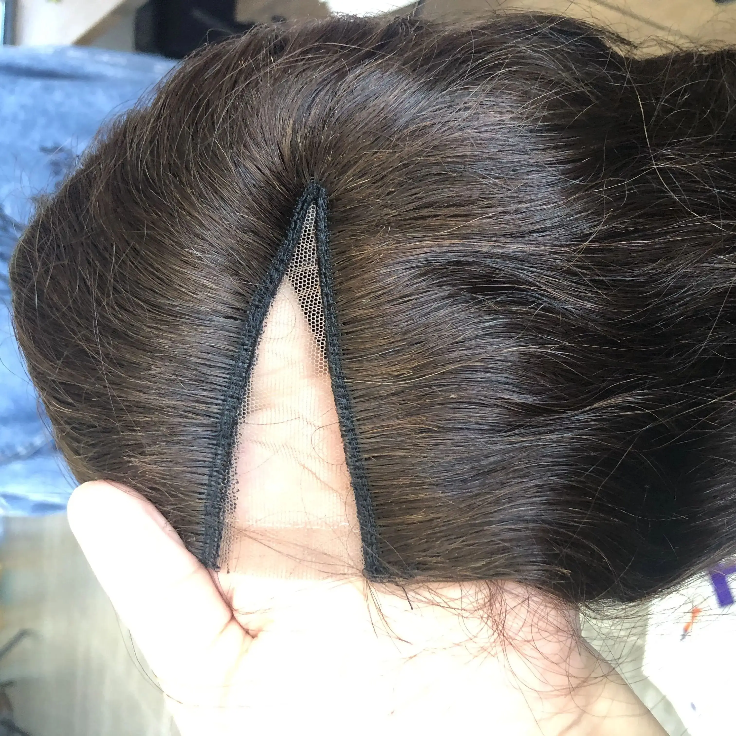 100% естествена коса Дълбока обемна вълна, Кестен blond, 1x4 дървен материал Средната V-образна част, Перуки за жени, бесклеевой Тъмно кафяво U-образна перука 200 плътност