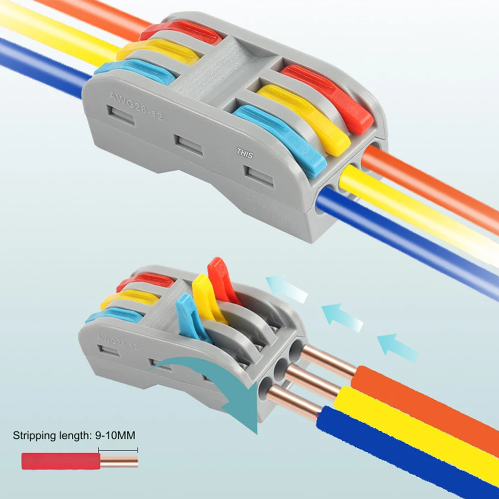 Удобна клеммная блок с пружинным лост Ефективно свързване на кабел за осветителни уреди и електрически панели Опаковка от 50 броя