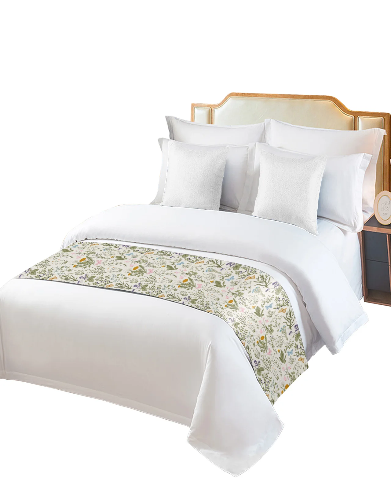 Реколта травянисто-цвете текстура, високо качество легло флаг, хотелски гардероб, маса пътека за всекидневната, сватбена декорация за дома, постельная пътека