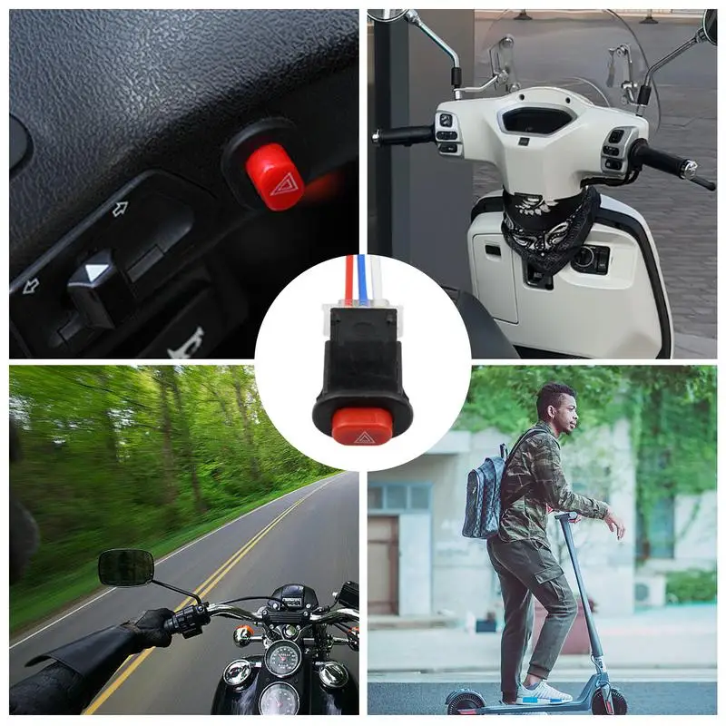 Превключвател за аварийно осветление на мотоциклет, бутон превключвател за управление на фарове на волана, високо-чувствителен двоен Предупреждение за двоен избухване на