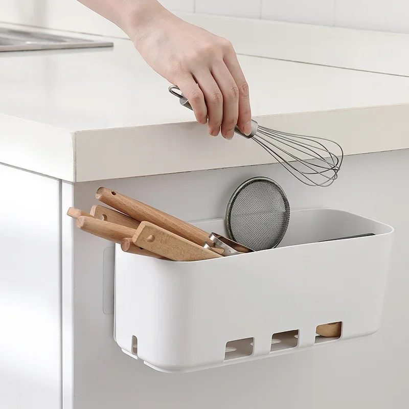 Многофункционална подвесная кошница за съхранение, Стенен кухненски чекмедже, рафт-багажник, Двутактов кутия за подправки, Кухненски притурка