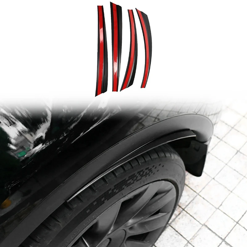 8X Предно + задно колело на автомобила си Вежда Крило калник на задно колело калник на задно колело за Tesla, Модел Y 2021 Матово черно