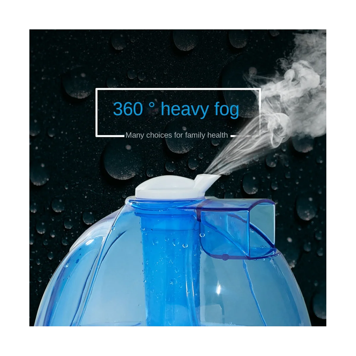 Овлажнител на въздуха Cool Mist Обем 2,5 л Безшумни Ултразвукови Овлажнители за спални и други помещения-Регулируем-Върти се на 360 ° EU Plug A