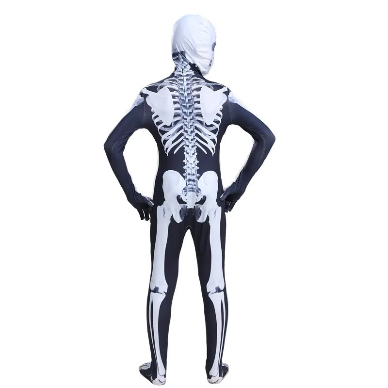 Гащеризон с виртуален скелет, Костюми За Хелоуин, Вечерни рокли, Гащеризони За Бала-Маскарадните Костюми За cosplay, с череп, Размер 155-195 см