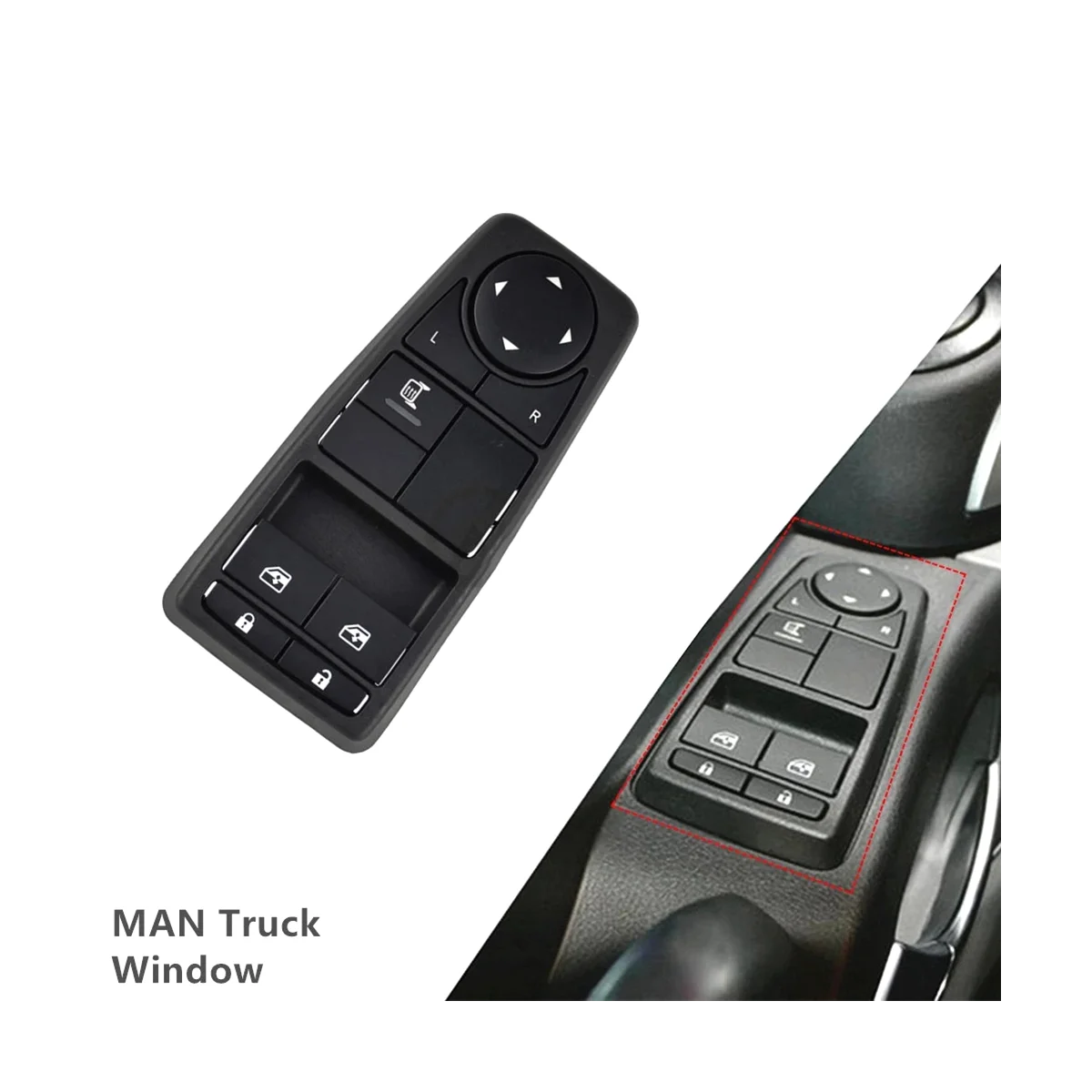 Превключвател за Управление От Страна на Водача за Товарни Автомобили MAN TGS TGX TGL TGM Ключ за Управление на Стеклоподъемником 81258067094