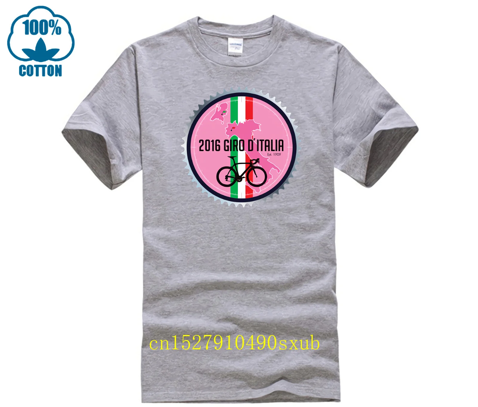 Тениска с принтом За мъже Harajuku Giro D ' Italia Chain Ring Tour Of Italy 2023 Мъжка Тениска С Принтом Cycler, Тениска С Принтом За Мъже, Топла Разпродажба