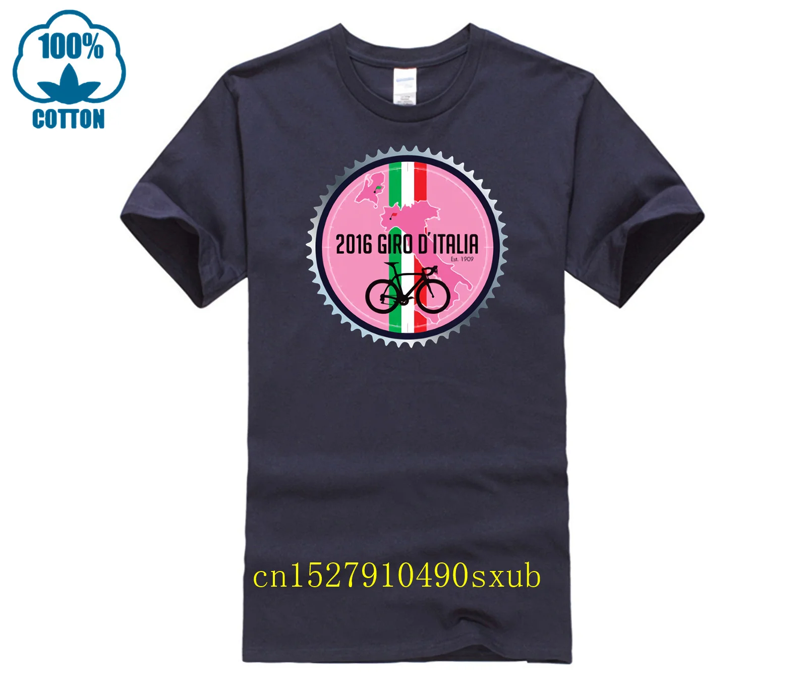 Тениска с принтом За мъже Harajuku Giro D ' Italia Chain Ring Tour Of Italy 2023 Мъжка Тениска С Принтом Cycler, Тениска С Принтом За Мъже, Топла Разпродажба