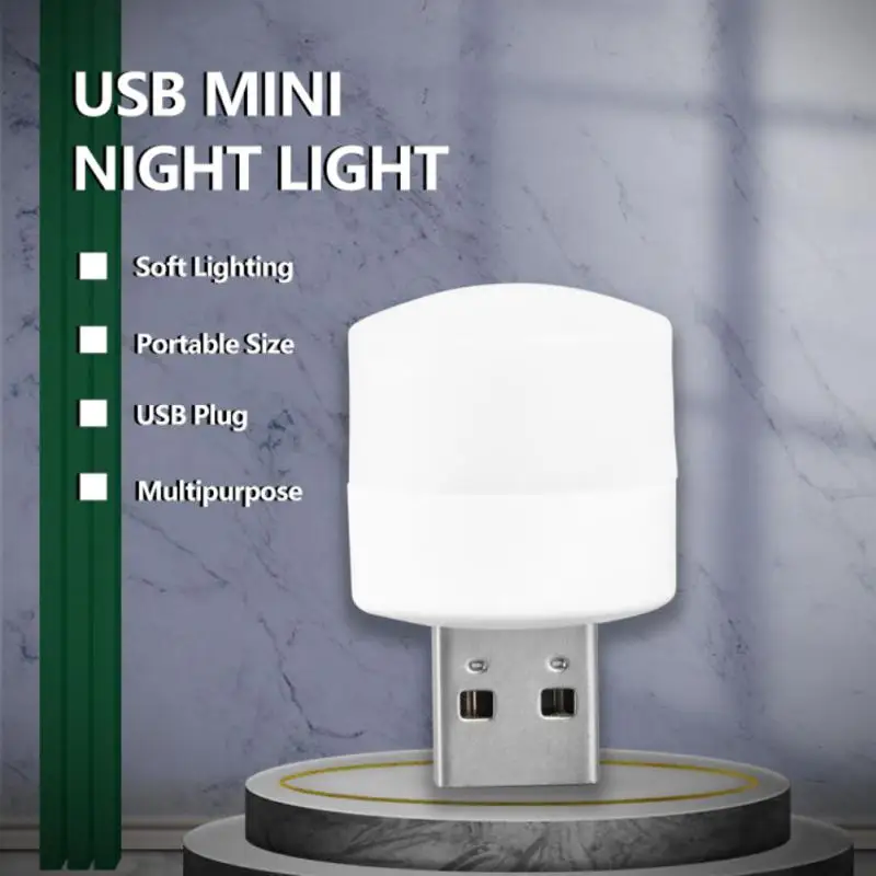 Мини USB-штекерная лампа 5, супер Ярка Защита на очите, Етажерка лампа, Зареждане на компютър, мобилно устройство, Малка Кръгла led нощна светлина