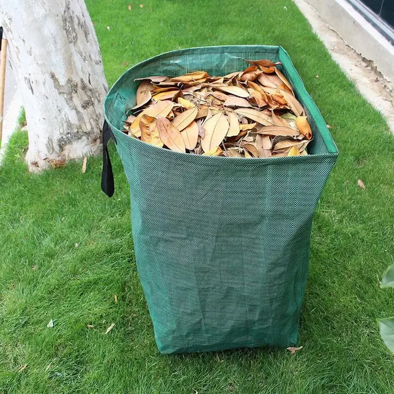 Галлоновый многократно чанта за боклук в двора, сгъваема торба за листа с повишен дръжки, Голяма градина торба за боклук За почистване на градината