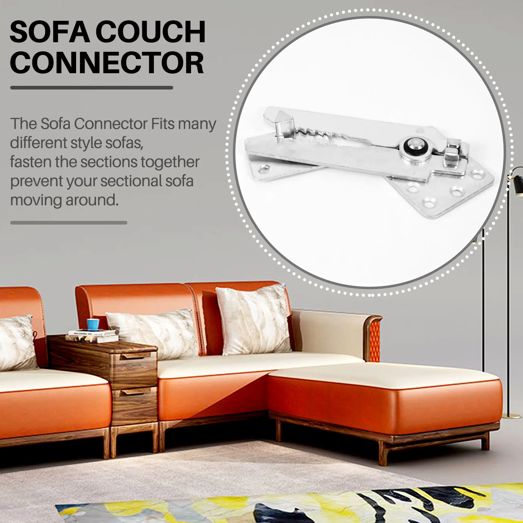 2 опаковане на секционна connector за дивана, метални connector за мебели за секционна мека мебел, секционни конектор за раздвижного дивана