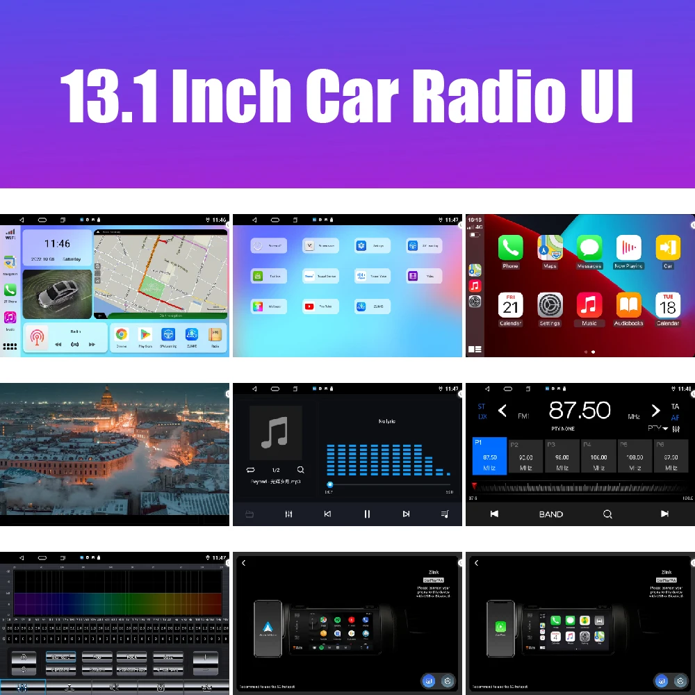 13,1-инчов Автомобилен Радиоприемник за Toyota Alphard (20s) 2008-14 Кола DVD GPS Навигация Стерео Carplay 2 Din Централна Мултимедиен Android Auto