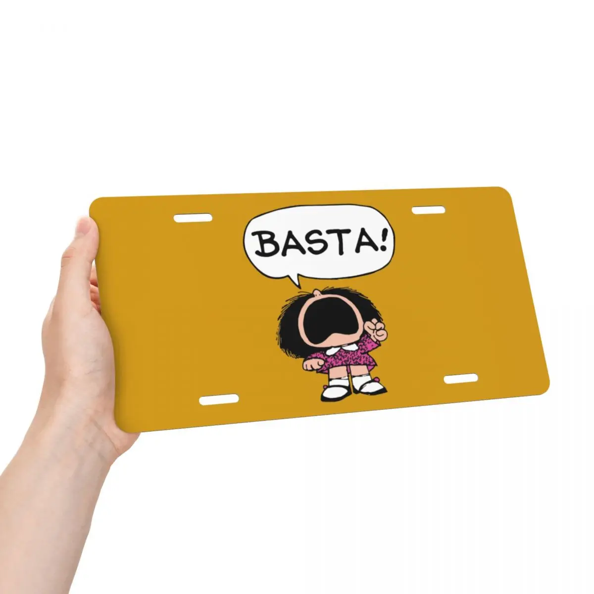 Mafalda Баста На Кутията Регистрационен Номер Quino Карикатура Алуминий Метален Страхотен Декоративен Автомобил На Предния Регистрационен Номер На Vanity Tag 6 X 12 См