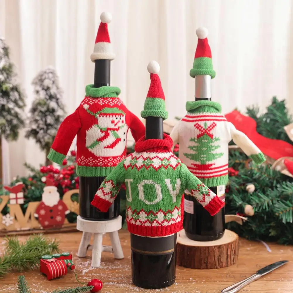 Коледни аксесоари Коледна украса на Празнични капачки за бутилки с вино Меки износоустойчиви декорации от снежинками за Коледа
