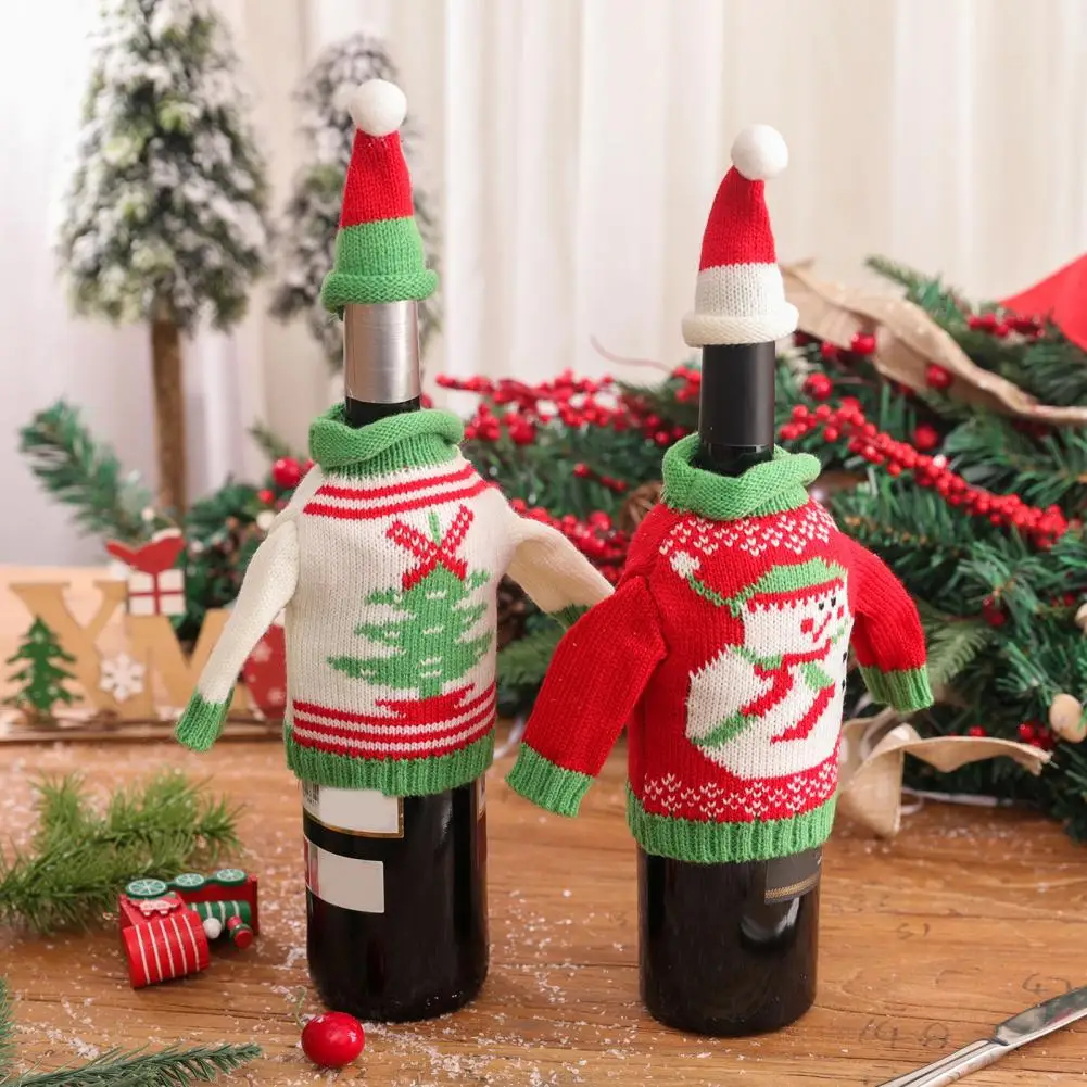 Коледни аксесоари Коледна украса на Празнични капачки за бутилки с вино Меки износоустойчиви декорации от снежинками за Коледа