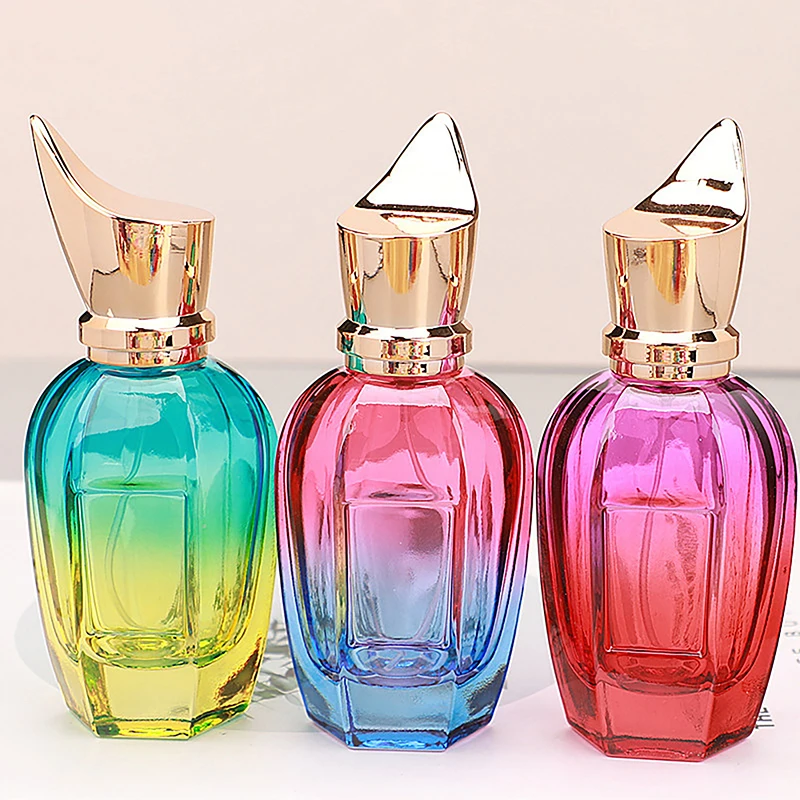 Стъклен флакон за парфюм обем 30 мл, 50 мл, цветен спрей за духове с голям капацитет, преносими празен контейнер за еднократна употреба