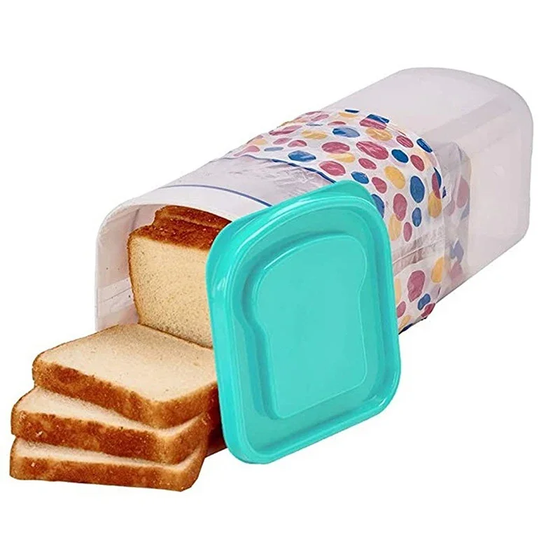 Правоъгълна хлебница с дръжка, Прозрачен Контейнер за торта Опаковъчна кутия Калъф за съхранение на сухи пресни продукти Пазител на хляба