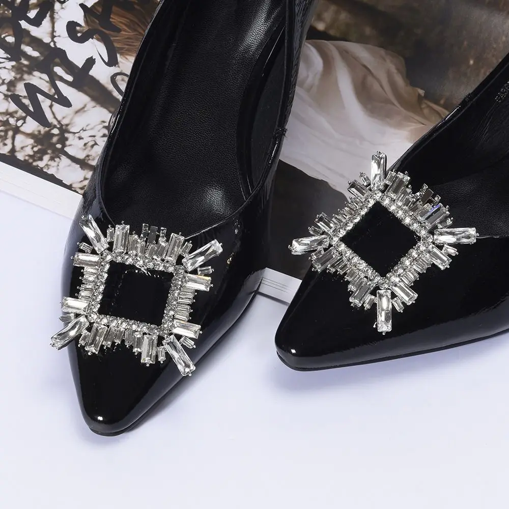 Чифт женски обувки за булката, Кристален обтегач за обувки на висок ток, Декоративни щипки за обувки, Кристали