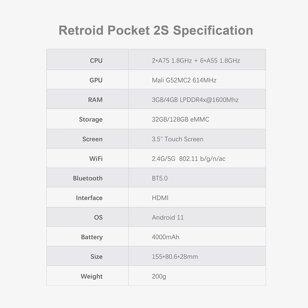 Retroidpocket 2S Метален 3,5-Инчов Сензорен Екран с 4 + GB 128 GB Android Преносима Игрова Конзола Unisoc T610 4000 ма 2,4 Г/5 Г Wifi Подарък За Момче
