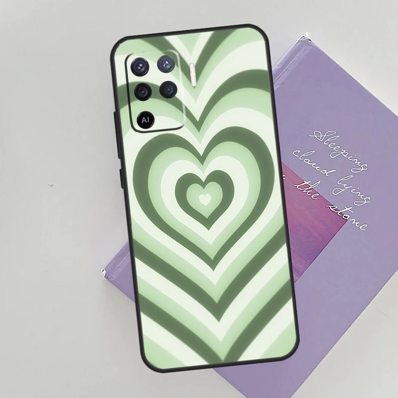 Калъф Love Red Heart Кафе Latte Groovy За OPPO A5 A9 2020 а a53 A31 A15 A52 A72 A54 A74 A94 A83 A91 A93 A3S A5S A53S Case