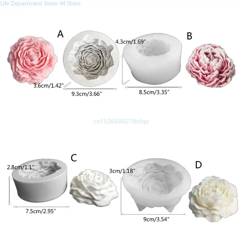 3D Форма за сапун във формата на цветя Силиконови форми във формата на божур САМ Crafts Форми от помадной смола Директен доставка