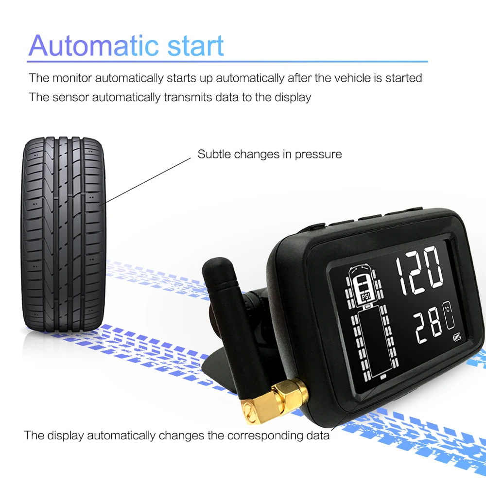Система за контрол на налягането в гумите TPMS Датчиците за налягане в гумите на ремаркето 200PSI LCD дисплей, с аларма в реално време, Налягане, Температура, за товарни автомобили-микробуси