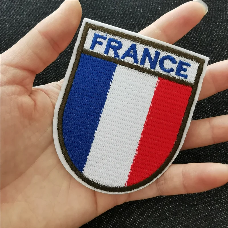 Ленти с бродерия на националния флаг на Франция за дрехи, Шевни принадлежности, Декоративни стикери, апликация на дрехи, Гладене ивица