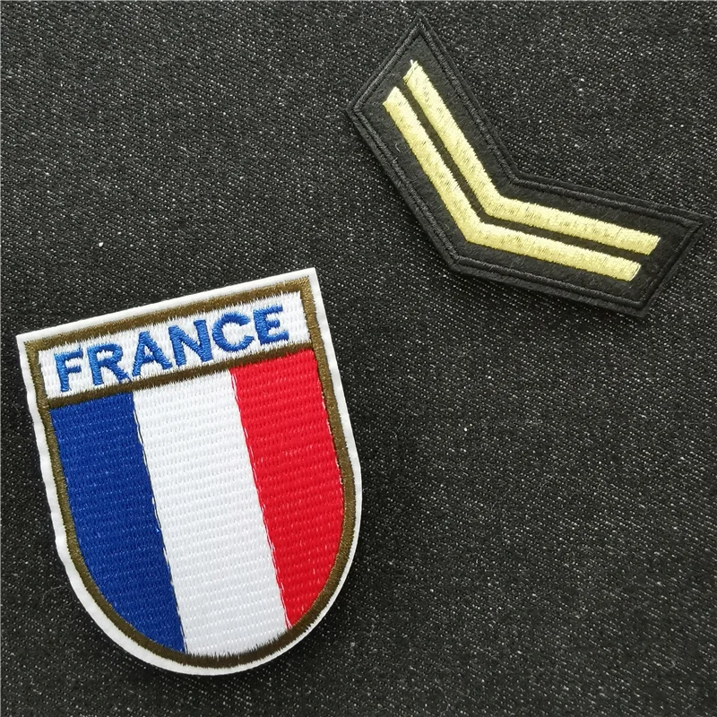 Ленти с бродерия на националния флаг на Франция за дрехи, Шевни принадлежности, Декоративни стикери, апликация на дрехи, Гладене ивица