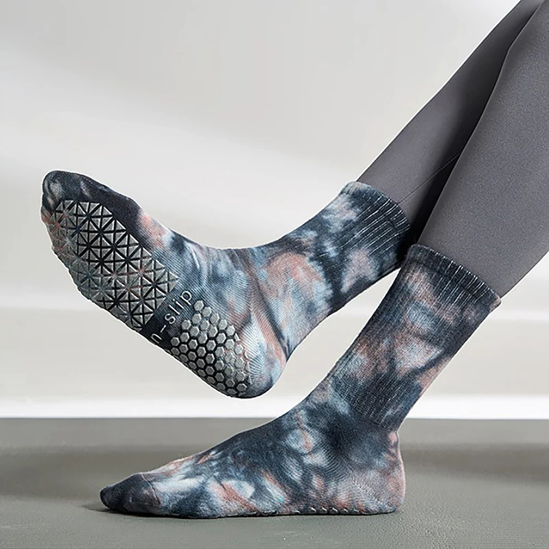 Чорапи за йога Дамски памучни Силиконови нескользящие чорапи за пилатес високо качество на Ефективно абсорбират потта