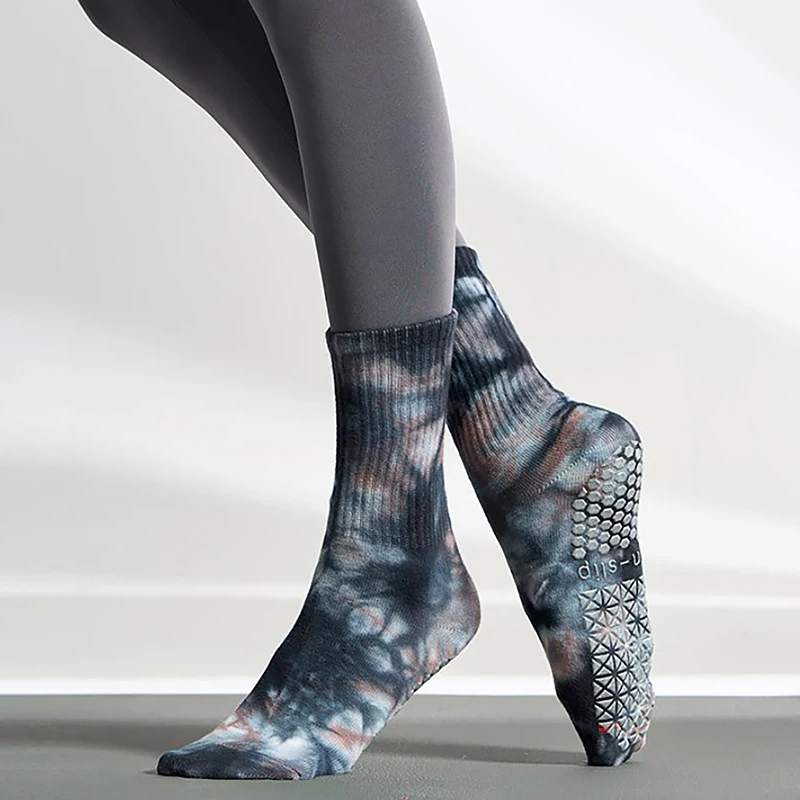 Чорапи за йога Дамски памучни Силиконови нескользящие чорапи за пилатес високо качество на Ефективно абсорбират потта