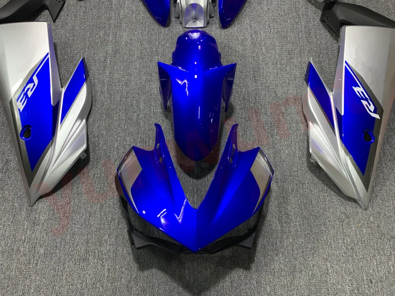 НОВ комплект Инжекционных обтекателей мотоциклет ABS подходящ За YZF R25 R3 R 25 3 2015 2016 2017 2018 Комплекти Обтекателей на купето синьо, сребристо