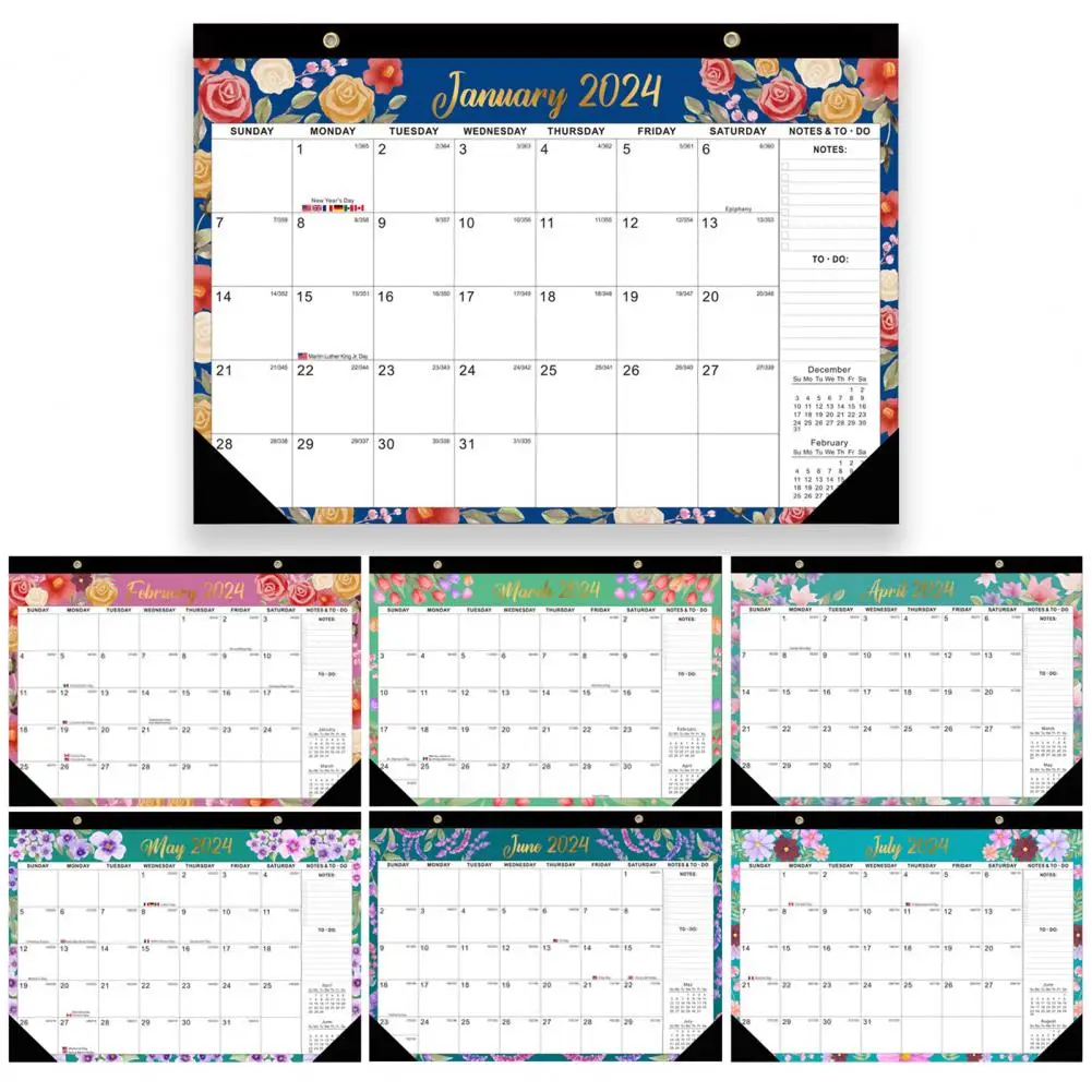 Кухненски календар на 2024 година, Стенни календари на съвсем малък, Трайни проектанти на месец, списъци със задачи, Коледни подаръци за организиране на